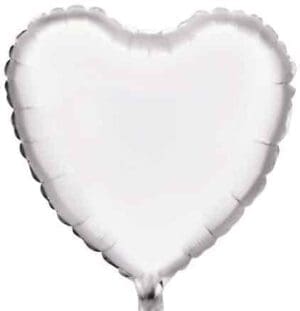 18" WHITE HEART FOIL BALLOON-0