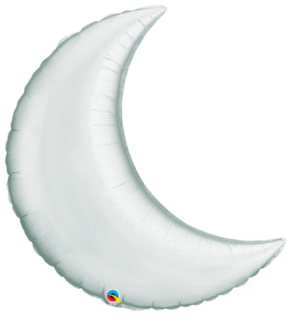 35" Silver Crescent Moon-0