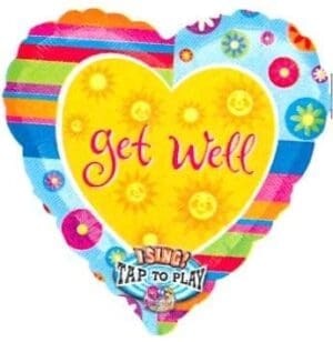 28" GET WELL STRIPES SINGING MYLAR-0