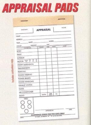 USED CAR APPRAISAL PAD-0