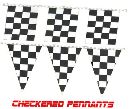60 CHECKERED TRIANGLE RACING PENNANT-0