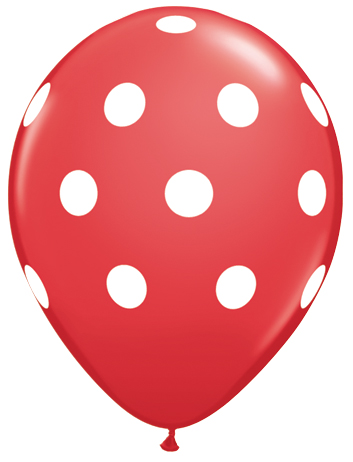 11" Big Polka Dots Red-0