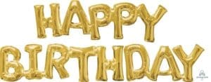 Happy Birthday Gold Block