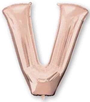 Letter V Rose Gold