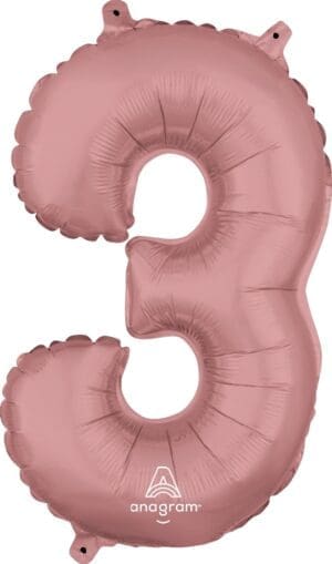 Number 3 Rose Gold