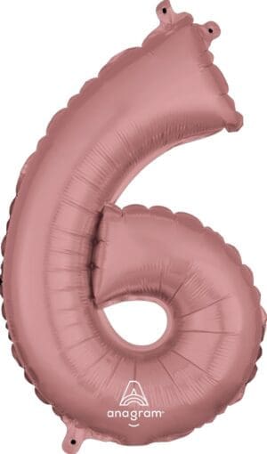 Number 6 Rose Gold
