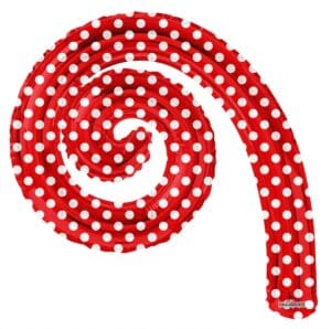 Kurly Spiral Red Polka Dot scaled