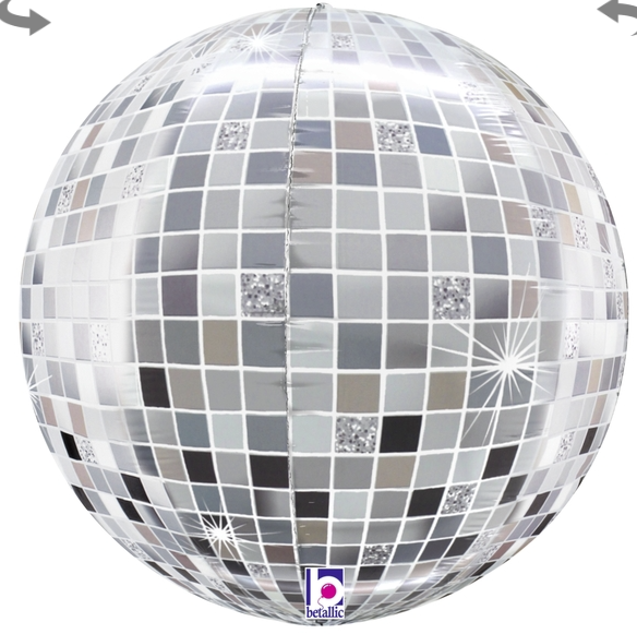 Silver Disco Ball Orbz Foil Balloon 16in