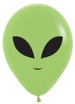 Alien Face on Key Lime Green